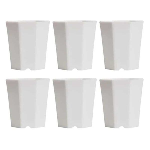 624pcs Mini Octagonal Flowerpot Breathable White Plastic Solid Small Seedling Pot Desktop Succulent Decoration Combination TMZ L260516