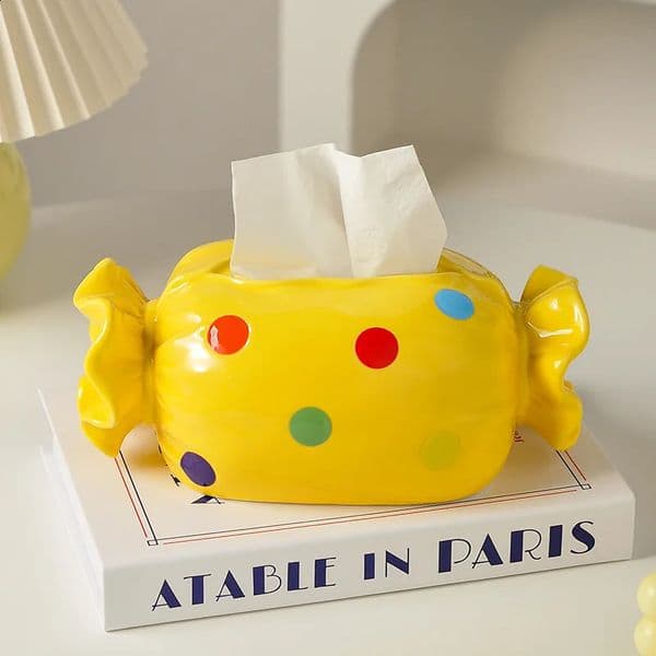 Ceramic Candy Tissue Box Living Room Advanced Storage Drawer Paper Box Dining Table Napkin Box Indoor Desktop Ornaments Modern 260516