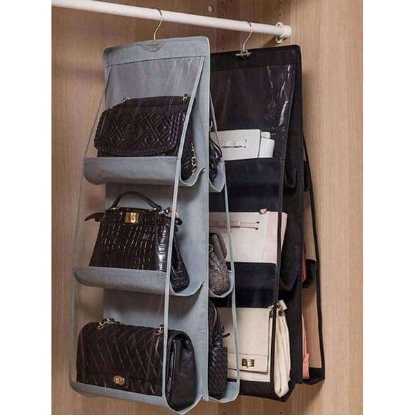 1Pc Hanging Closet Organizer with 6 Pockets & Wallet Slot, Space-Saving Wardrobe Storage Bag 26W0516 26W0516