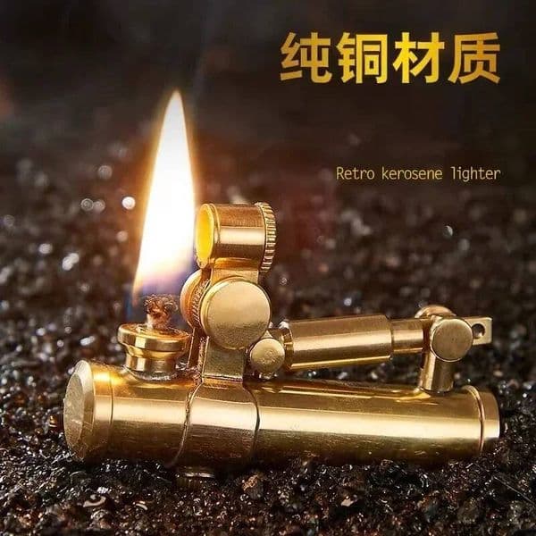 High-Quality Retro Mechanical Creative One-Button Automatic Ignition Brass Wind Trench Locomotive Kerosen Gasolin E Lighter