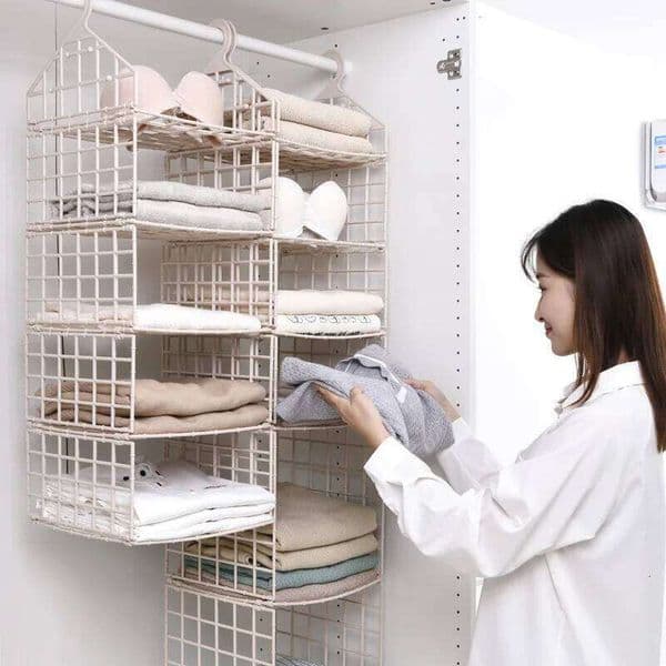 Foldable Free Installation Clothing Storage Rack Multi-layer Cabinet Hanger Organizer Stable Wardrobe Classified Hanging Bag EL 26W0516 26W0516