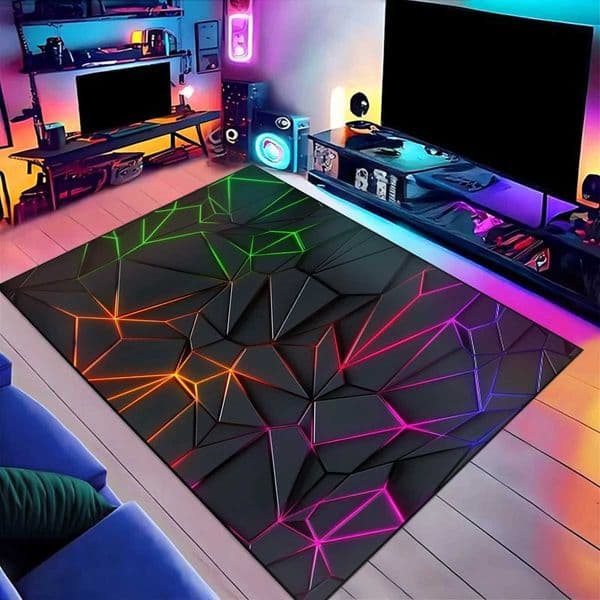 Gaming Mats Bedroom Rug Gamer Carpet Non-slip Wear-resistant Living Room Floor Mat American Laser Light Large Size Study Rug L260516