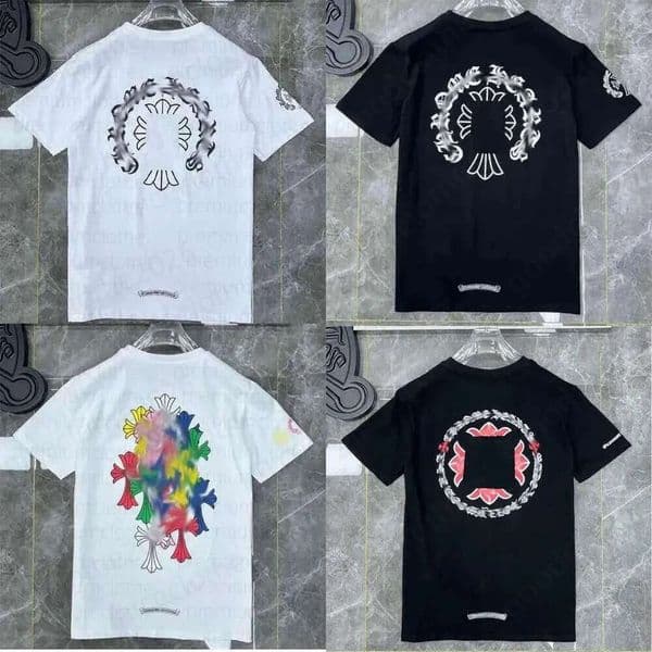 2026 NEW Chrome Tshirt High Quality Streetwear With Mint Green Gothic Floral Print Soft Cotton Fabric Casual Hip Hop Outfit For Both Genders Trendy Crome Shirt 8Bd