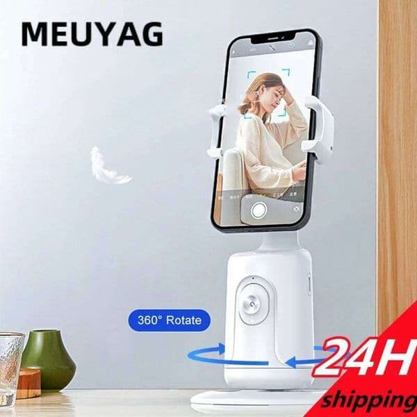 360° Al Auto Face Tracking Gimbal Stabilizer Intelligent Follow Adjustable Lens and Phone Stand for Record Video Live YouTube
