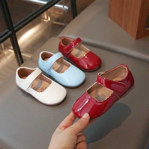 Kids Casual Shoes PU Soft Leather Comfortable Flats Shoes For Girls Soft Bottom Anti-slip Red Candy Solid Color Shoes Size 21-3 C260516