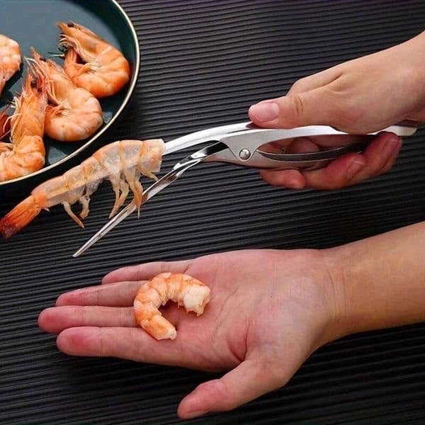 Ergonomic Stainless Steel Shrimp Deveiner Fishbone Design Kitchen Gadget for Easy Shell Removal Seafood Preparation Tool ddmythur