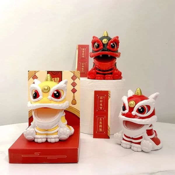 Luxury Designer Decor Luxury Gift Set Designer Decor Mascot Ornament Chinese Style Lucky Dancing Lion Solar Powered Home Decoration - Bring 10