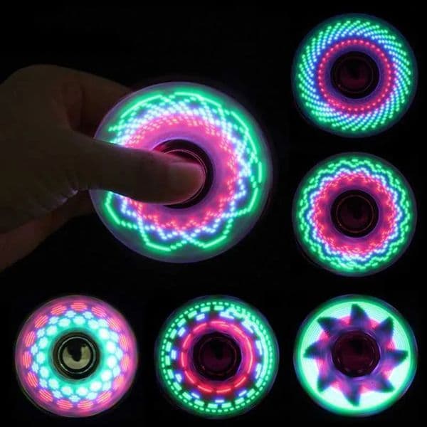 2026 New 6Colors Creative LED Light Luminous Fidget Changes Hand Spinner Glows In The Dark Stress Relief Toys For Kids Designer 02