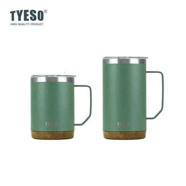 Tyeso Wood Grain Base Large Capacity Coffee Mug Stylish Functional Covered Drinking Cup for Office Home Use Desktop Accessory W260516