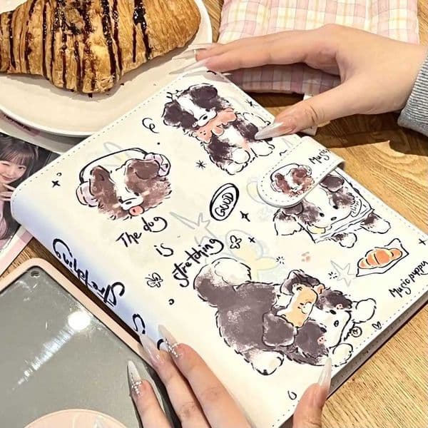 Bread Dog Binder PU Leather A5 Card Holder Waterproof Collectible Album for Trading Cards Stickers Photos L260515