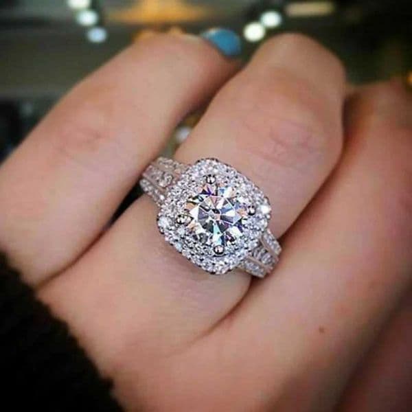 New Hot Selling Silver Plated Stainless Steel Rings For Women Cubic Zircon Jewelry Wedding Engagement Ring Wholesale Size 5-11T260516
