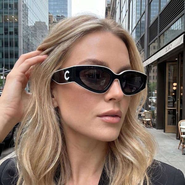 Designer For Women Men Beach Sun Glasses Trendy Square Metal Legs Letter Design Cat Eye Top Quality Eyeglasses Oval Luxury Monogram sunglasses 2015 with box