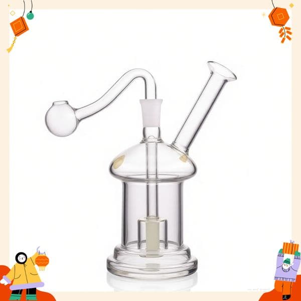 Wholesale Mini Cute Novelty 10mm female Glass Bongs Water Pipe Mushroom Shape Glass oil burner Pipe With 10mm male smoking oil banger bowl