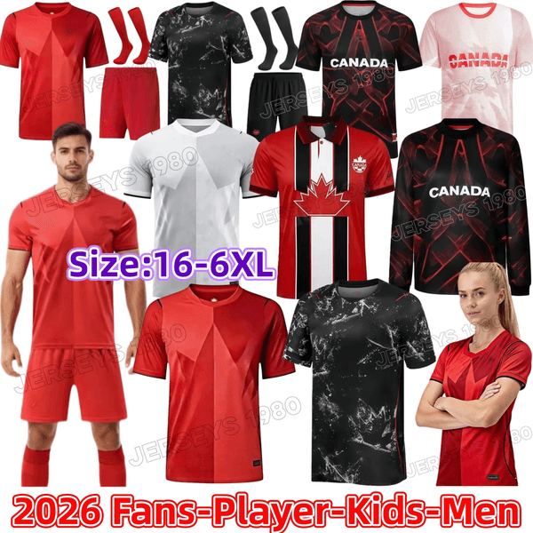 canada Jersey 2026 World Cup Soccer Jerseys 4XL 5XL 6XL national team retro 26 27 DAVIES J.DAVID LARIN UGBO CAVALLINI MILLAR EUSTAQUIO FRASER football shirt home