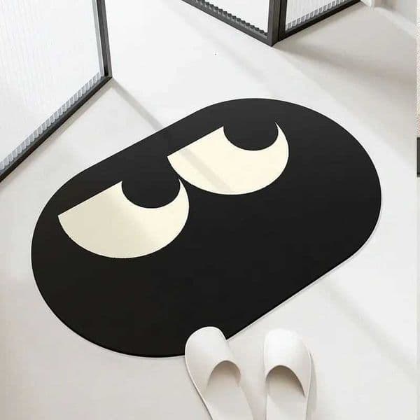 Cartoon Expression Diatomaceous Mud Bathroom Absorbent Quick Drying Foot Mat Household Wear-resistant Bathroom Anti Slip Mat L260515
