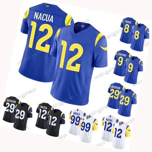 LosAngelesRam 2026 Jerseys Puka Nacua Jared Verse Matthew Stafford Aaron Donald Kyren Williams Eric Dickerson Davante Adams custom men
