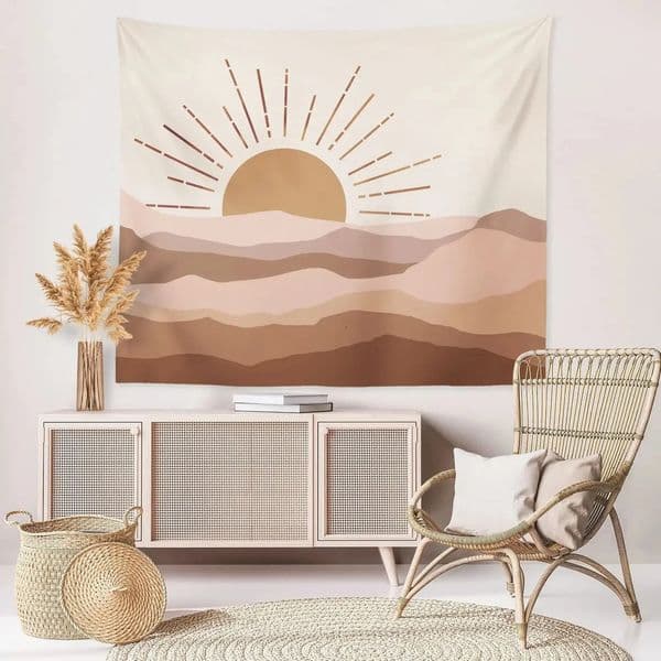 Luxury Designer Decor Mountain Tapestry Abstract Nature Sunset Landscape Wall Hanging Tapestries room Modern Minimalist Home Decor Living Ro 8
