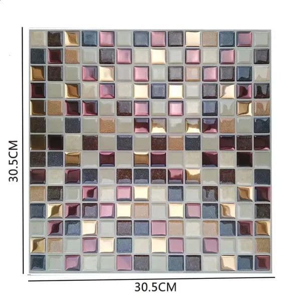 Luxury Designer room Decor 12X12 Kitchen Backsplash Wall Tiles Peel And Stick Stickers Wallpaper 3D Waterproof Self Adhesive Tile Mosaic Wal 4
