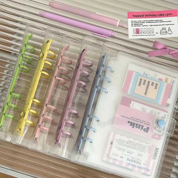 Candy Color A6 Binder Photocards PVC Cover transparent Collect Book Cute Idol Photo Card Holder Album Storage Book Stationery L260515