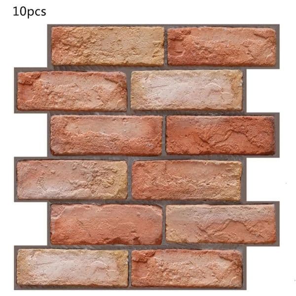 Luxury room Designer Decor 3D Stereo Tile Red Brick Self-Adhesive Wall Stickers Living Room TV Bathroom Decoration Anti-Collision Wallpaper 17