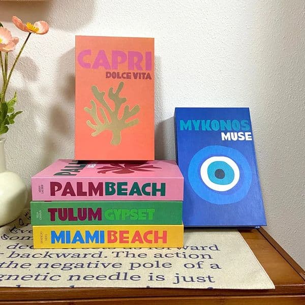 Luxury Designer Decor Luxury Designer Decor IBIZA Travel Gift room Set Series Fake Books - Coffee Table Decoration For Living Room, Home Pro 11