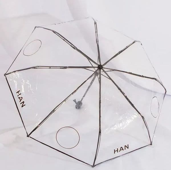 Luxury Designer Decor room Designer Transparent Umbrellas Female Letter Pattern Folding Full-Automatic Umbrella Decoration For Home 14