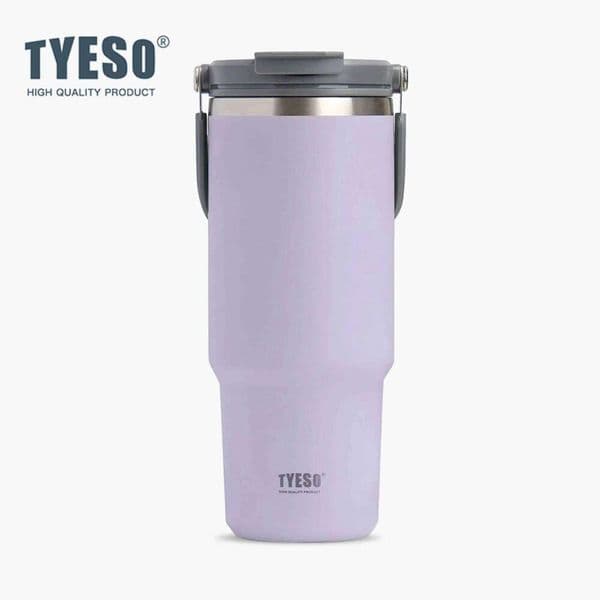 Tyeso 600ML Vacuum Tumbler Cup with Handle Straw Lid Insulated Stainless Steel Double Walled Water Bottle Home Sport Travel W260516