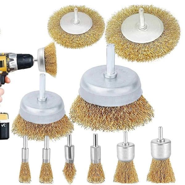Steel Wire Brush Wheel Cup Brush Set10 Pack Coarse Crimped 1/4 Inch Shank Wire Wheel for Drill Attachment L260516