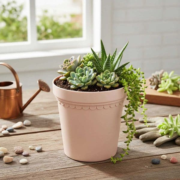 Small Plastic Flower Pot Thickened Desktop With Drainage Holes For Succulents Small Plants Home Gardening Supplies 13cm L260516