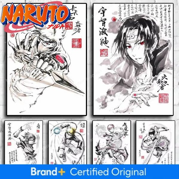 Naruto Wallpaper Japan Classic Anime Naruto Poster Character Sketch Living Room Decor Posters Canvas Manga Decoration Painting Classic Art Wall Hot Sell
