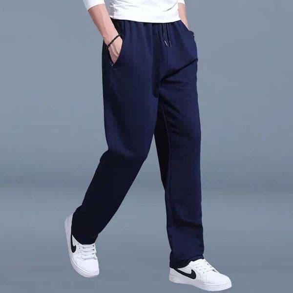 Men's Casual Pants Straight Slim Fit Elastic Waist Jogger Korean Classic Blue Black Gray Male Brand Trousers Plus Size W260516