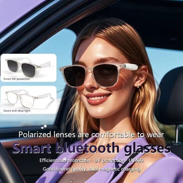 Fashion AI Remote Control Camera Glasses Bluetooth Sunglasses UV Protection Anti-Blue Light AI Smart Glasses Intelligent Translation Bluetooth Call Mp3 Player