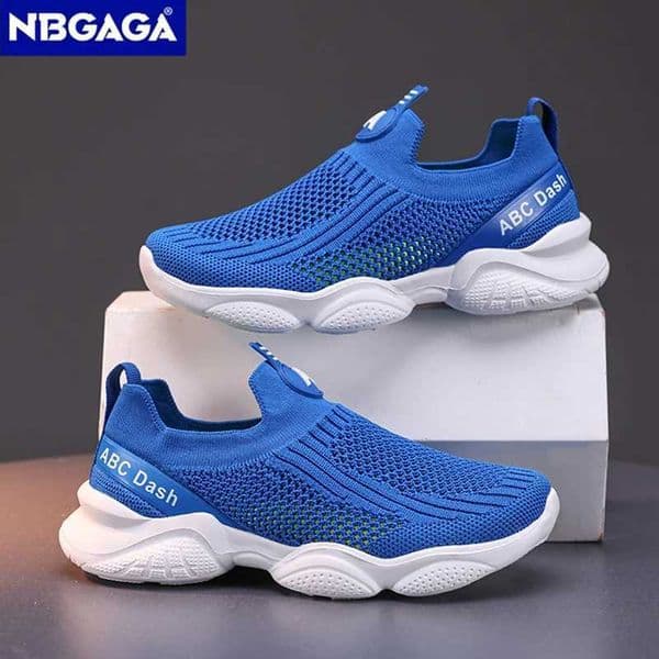 Summer Children Boys Sock Shoes Fashion Knit Breathable Lightweight Running Sports Shoes Slip-On Casual Walking Footwear C260516