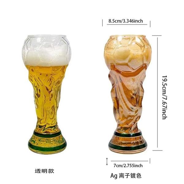 Heat Resistant World Cup Beer Cup - Transparent High-Borosilicate Glass for Bars