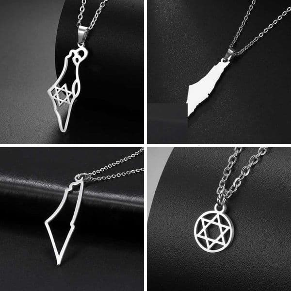 Teamer Israel M Star of David Pendant Necklace for Women Men Je Stainl Steel Necklace Ethnic National Jewelry X260516