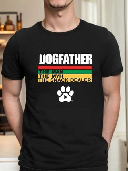 Mens Dog Dad Pattern T-shirt Men Mythology Snack Seller and Claw Print Design Casual Round Neck T-shirt with Rasta Style H260515