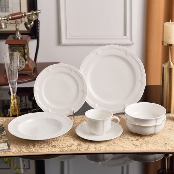 Pure White Coffee Cup Plate,Tea Cup and Tableware for Household Use