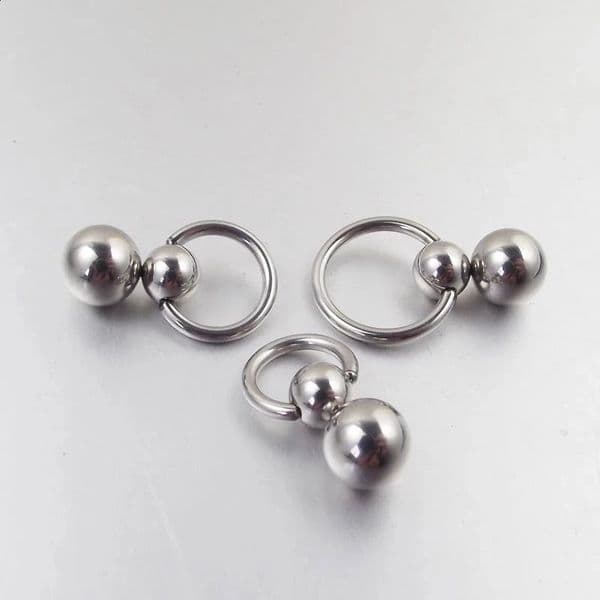 Stainless Steel Double Ball Cucurbit Gourd Ring Eyebrow Curved Tragus Ear Piercing PA Nipple Ring Bar Lips Body Piercing Jewelry 260515