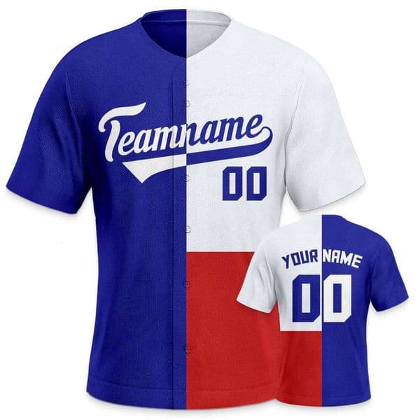 Blue White Red Custom Jersey Sports Fan Gifts Customize Team Name Number Printed Men Women Youth Kids Baseball Uniform