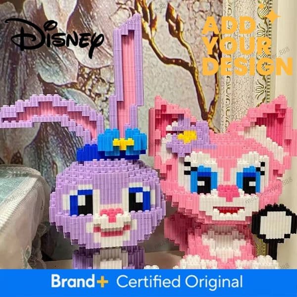Designer Disney Disney Kawaii Stellalou Linabell Micro Building Block Figures Assembly Puzzle Toys Children Birthday Gift Desktop Decoration Luxury