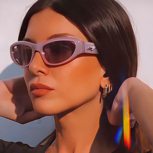 Retro Fashion CyberpunkY2K Star Decor Irregular Cat Eye Sunglasses Unisex UV400 PC Frame Fashion Shades for Driving Cycling Party Outdoor