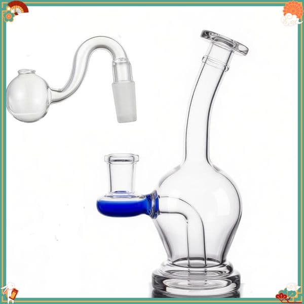 Popular Travel 14mm Female Glass Beaker oil burner Bongs pipe Thick Heady Colorful Glass Water Tobacco Pipes with smoking banger bowl