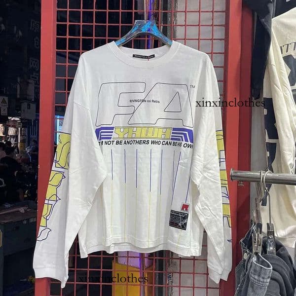 High Quality Cotton Vintage White Long Sleeved T Shirt Men Women Classic Letters Graffiti T Shirt Tops Designer Tshirt Men Tshirt Graphic Tee For Men Size S-Xl