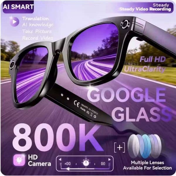 Upgrade Smart Glasses With Camera Video Recording AI Photo Recognition Bluetooth Call Translation Voice Sunglasses Men Women Sunglasses
