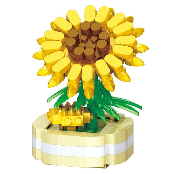 Free shipping Herbaceous flower potted plant building blocks for children's intelligence assembly toys and decorative items as gifts Selected
