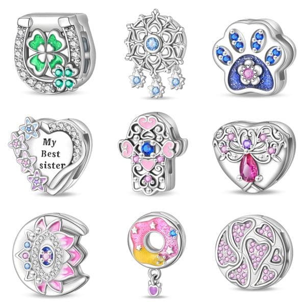 Flat Bead Lucky Four-Leaf Clover Tree of Life Silver DIY Jewelry Accessories Bracelet New Style