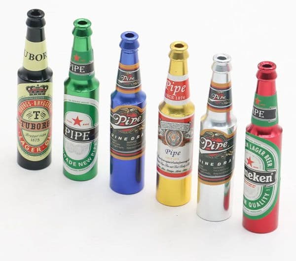2026 The Latest 6.9Cm Metal Pipe Beer Bottle Smoking Stripe, Colorful Style Selection, Support Custom LOGO Free Shipping Shipping 03