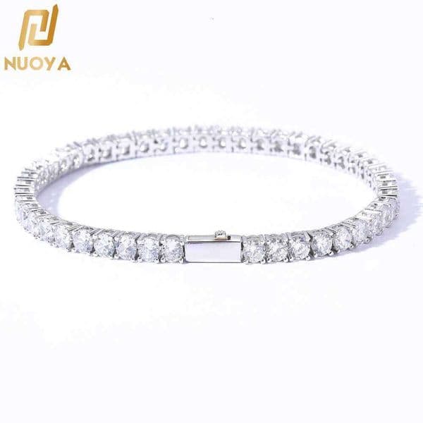 Jewelry Hip-Hop Spring Buckle Moissanite Tennis Jewelry Trendy Brand Personality Single Row Diamond Unisex Bracelet 111