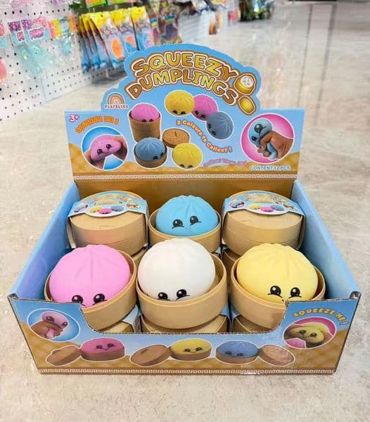 Dumpling Squishy with steamer Box reducing rebound dumpling toy Stress Relief Sensory Ball Decompression Toy For Adults