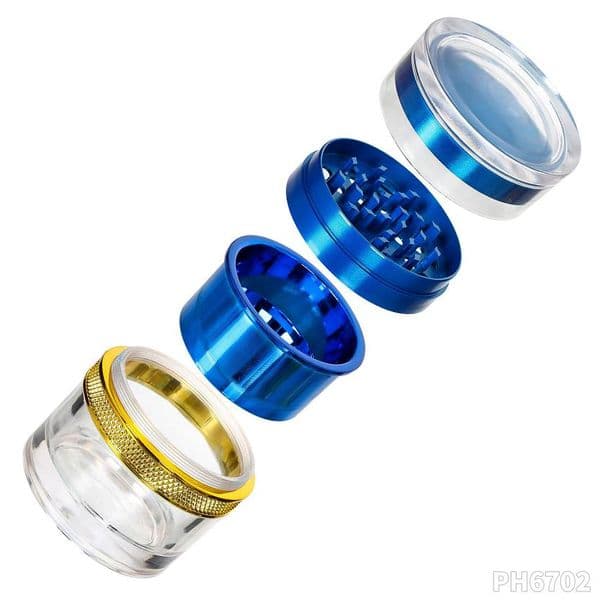 Smoking pipes Transparent shell four layer 68mm zinc alloy smoke grinder acrylic metal grinder